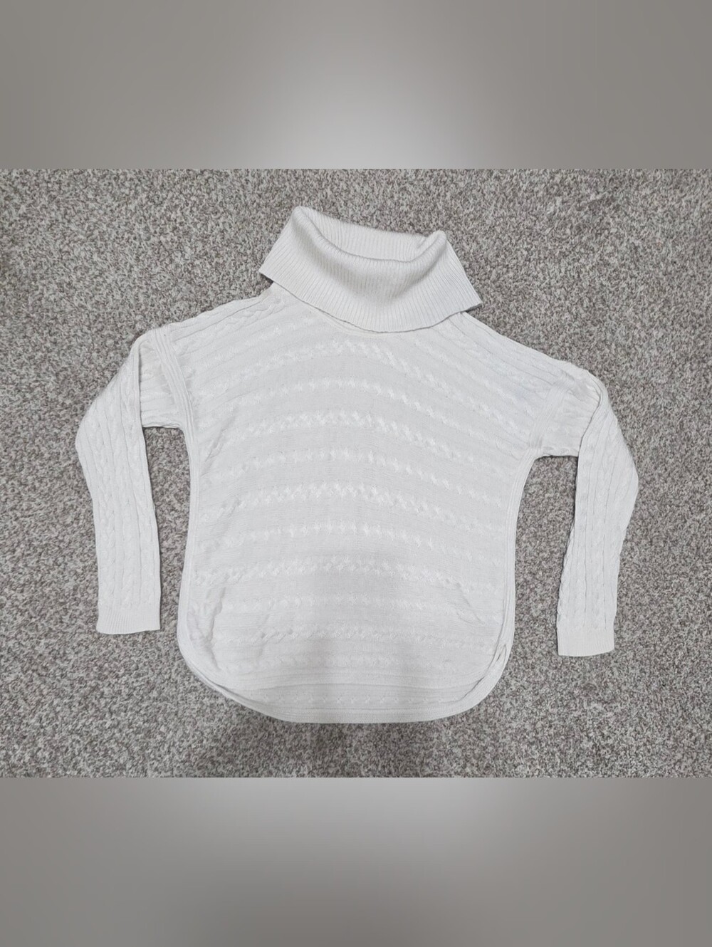 Lauren Ralph Lauren cream turtleneck cable knit cotton sweater size XL
